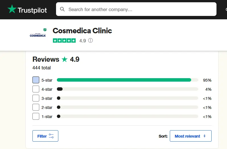 Cosmedica Trustpilot Reviews