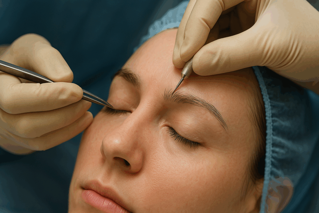Eyebrow hair transplant procedure in Turkey clinic