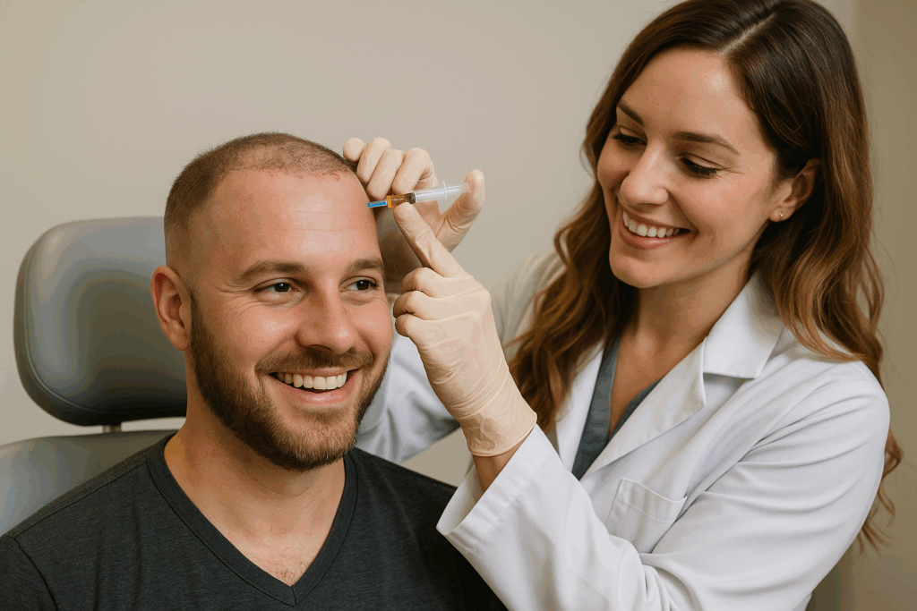 Patient receiving MSC Exesome therapy