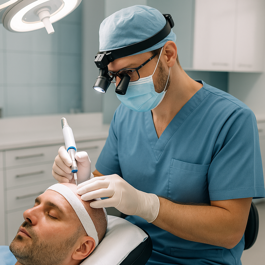 a man undergoing hair transplant in turkey