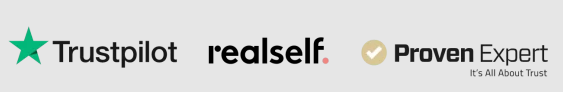 TrustPilot, Realself, Proven Expert logos