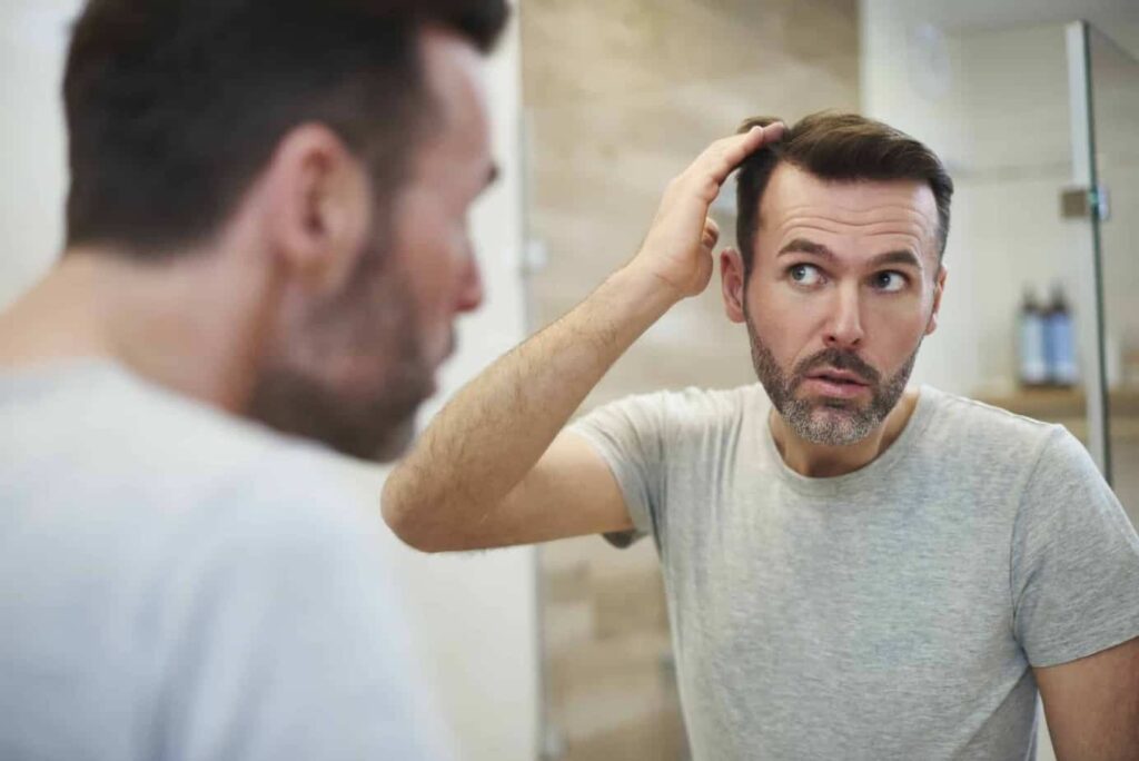 Mature man worried about hair loss